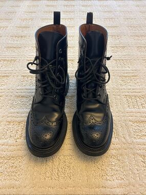 Church's Black Leather Brogue Lace-Up Boots